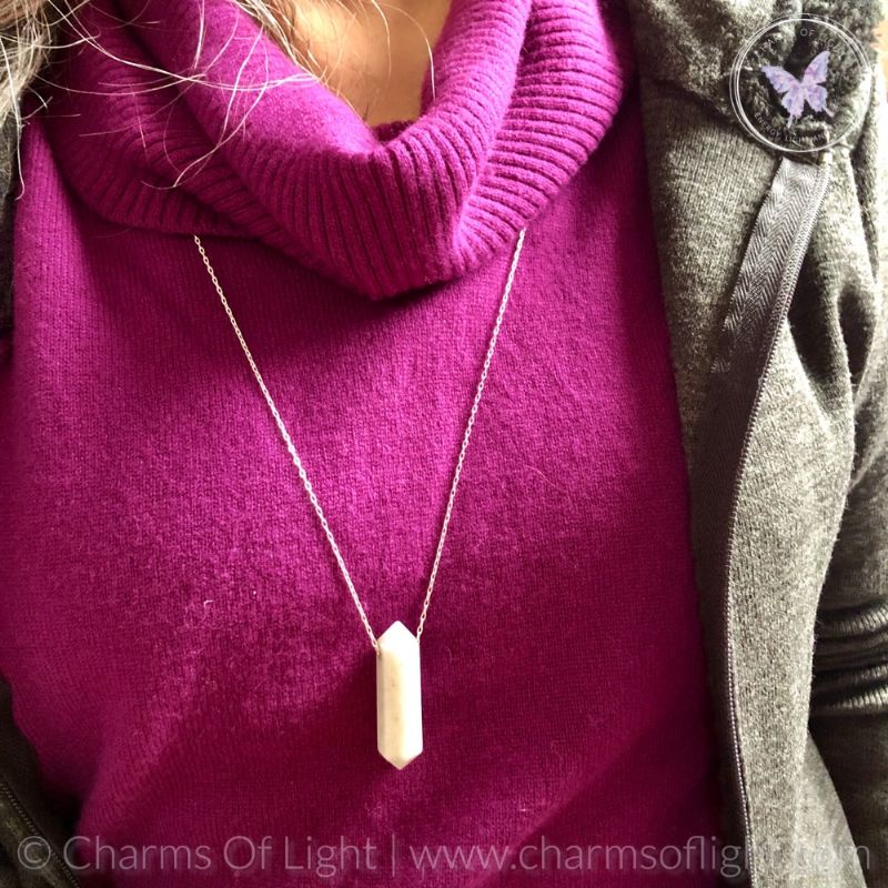 Moonstone Double Terminated Point Necklace B